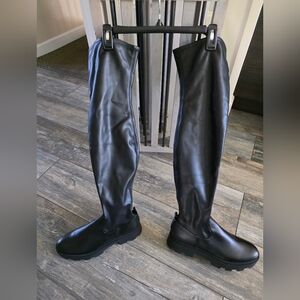 Open Edit Evie Black Over-the-Knee Boots, Size 9.5 M